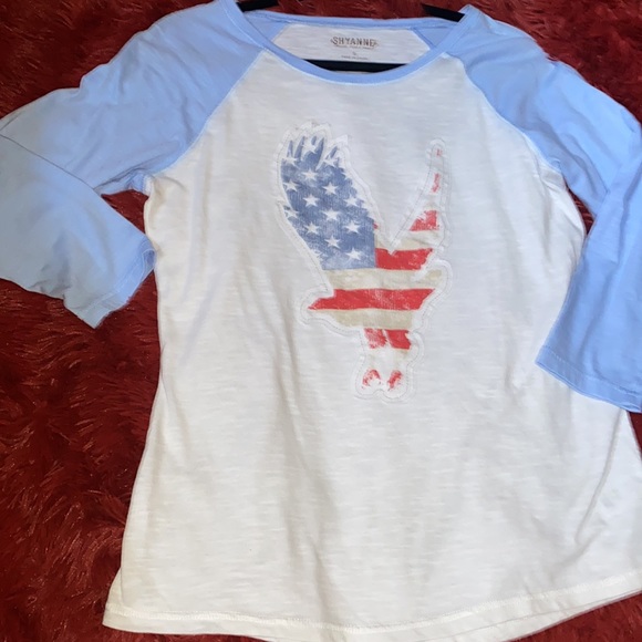 Shyanne Brand American Flag Eagle Tee! Size S! - Picture 2 of 4